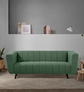 Sleepyhead Kiki Designed by Duroflex - 3 Seater Sofa |Premium Fabric Sofa with High-Density Foam |Sturdy Wood Frame &amp;amp;amp; Plush Cushions |3 Years Warranty - Sapling Green